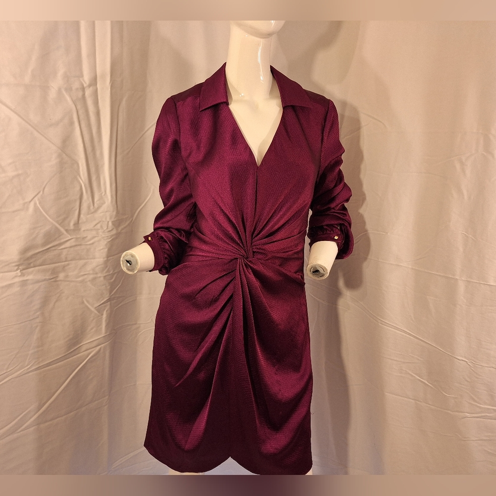 TRINA TURK Anne Front Twist Dress BERRY IN LOVE